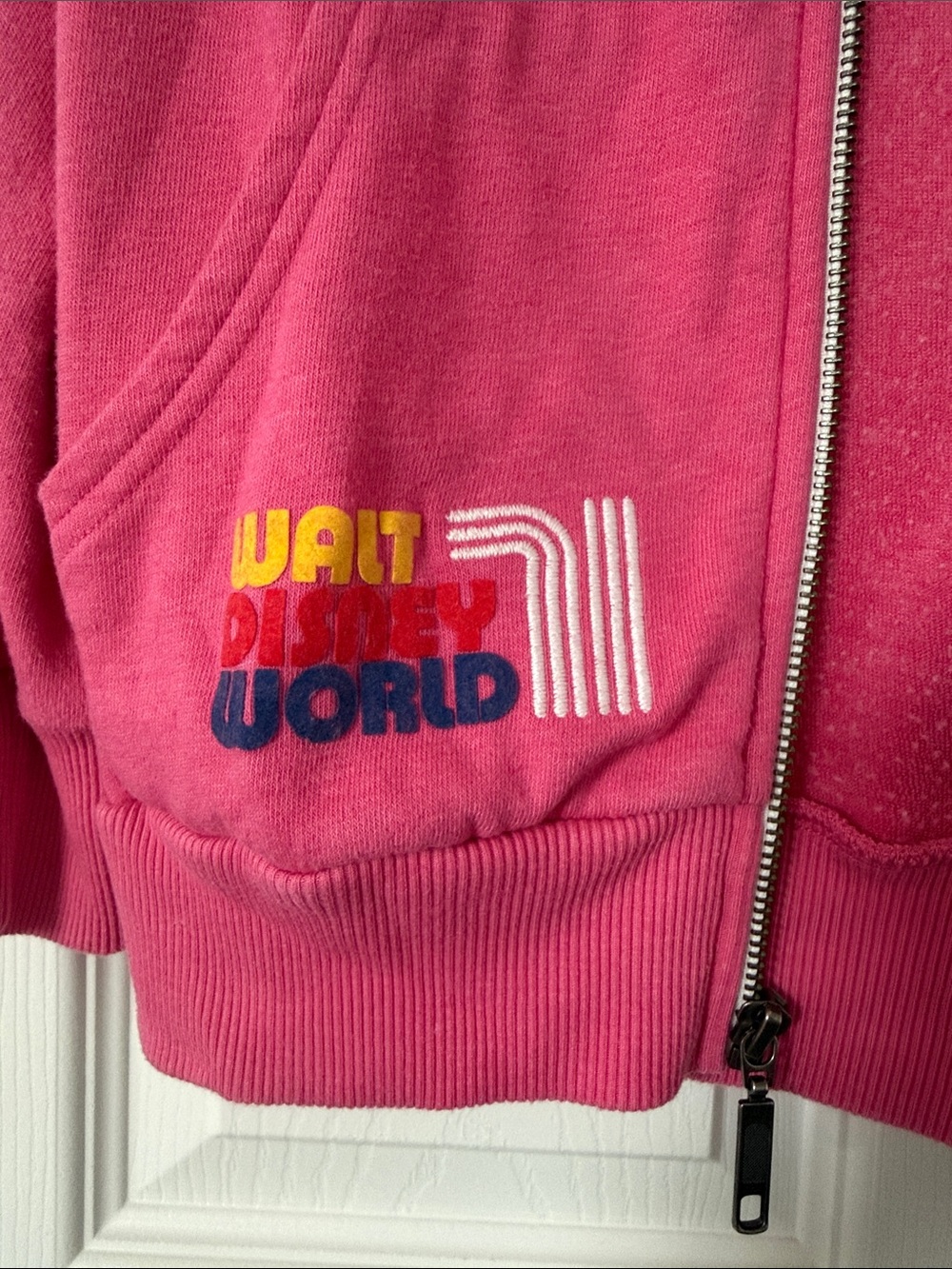 Disney Pink Mickey Mouse Zip Hoodie with Rainbow Stripes - Picture 5 of 5